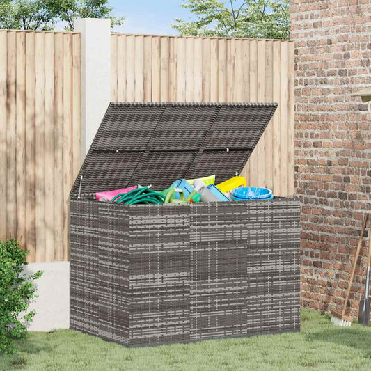 Garden Cushion Box PE Rattan 145x100x103 cm Grey
