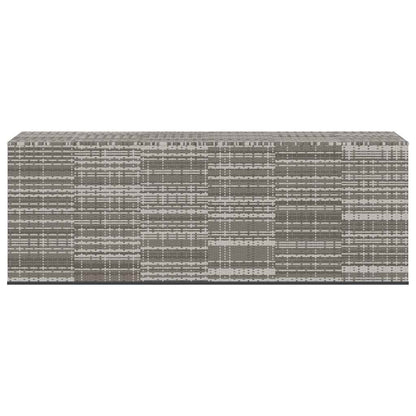 Garden Cushion Box PE Rattan 291x100.5x104 cm Grey