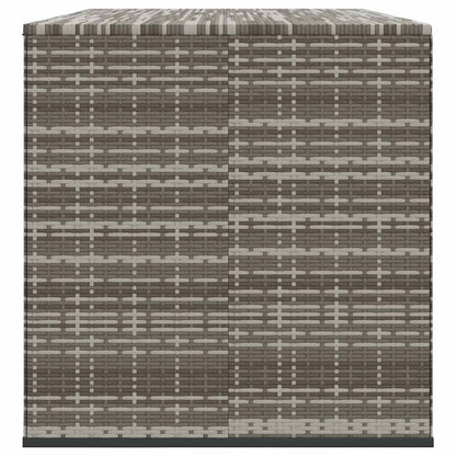 Garden Cushion Box PE Rattan 291x100.5x104 cm Grey