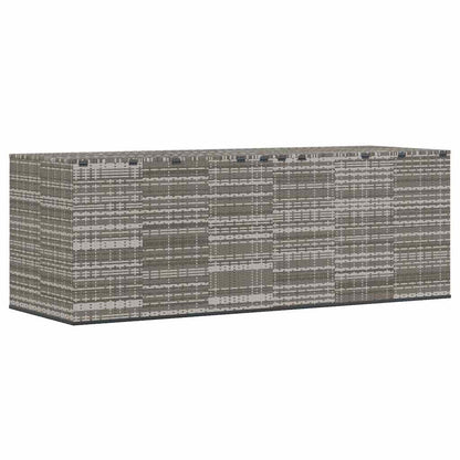 Garden Cushion Box PE Rattan 291x100.5x104 cm Grey