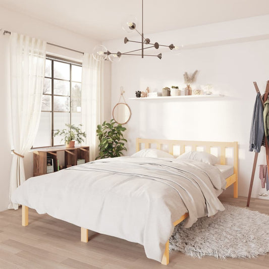 810062 vidaXL Bed Frame without Mattress Solid Wood 140x190 cm
