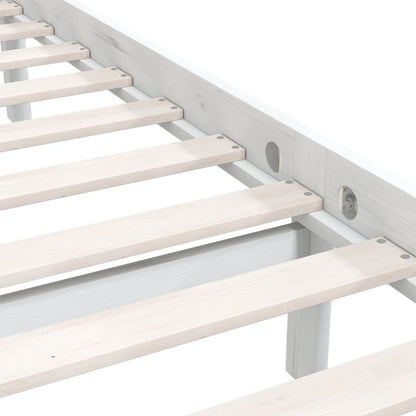810063 vidaXL Bed Frame without Mattress White Solid Wood 140x190 cm