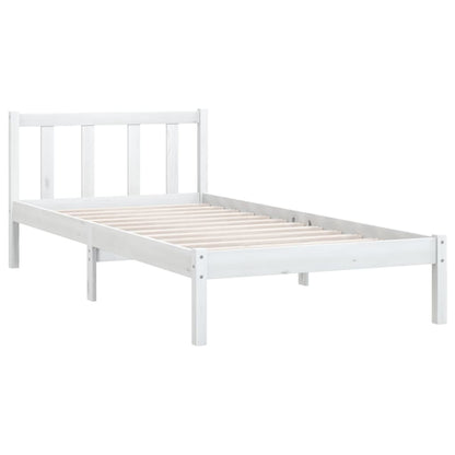 810068 vidaXL Bed Frame without Mattress White Solid Wood 90x200 cm
