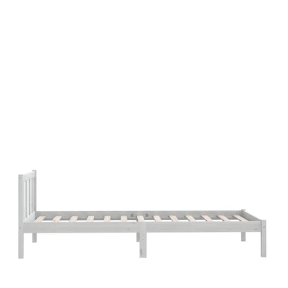 810068 vidaXL Bed Frame without Mattress White Solid Wood 90x200 cm