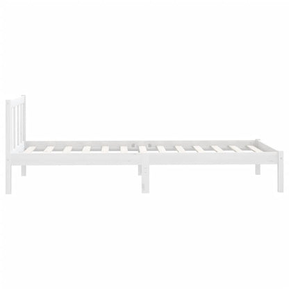 810068 vidaXL Bed Frame without Mattress White Solid Wood 90x200 cm