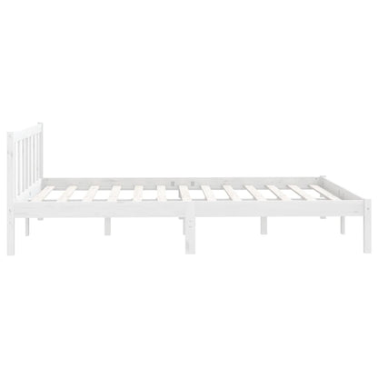 810078 vidaXL Bed Frame without Mattress White Solid Wood 120x200 cm