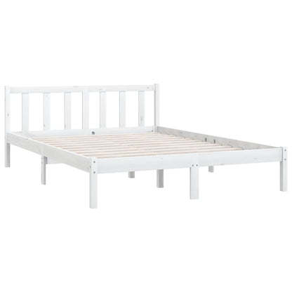 810083 vidaXL Bed Frame without Mattress White Solid Wood 140x200 cm