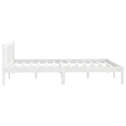 810083 vidaXL Bed Frame without Mattress White Solid Wood 140x200 cm