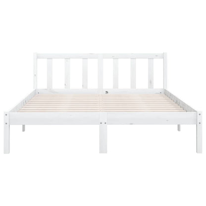 810093 vidaXL Bed Frame without Mattress White Solid Wood 160x200 cm