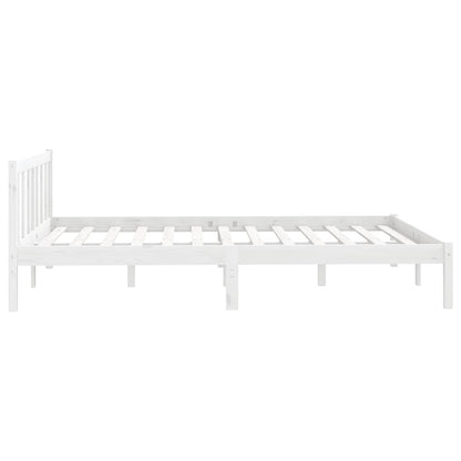 810093 vidaXL Bed Frame without Mattress White Solid Wood 160x200 cm