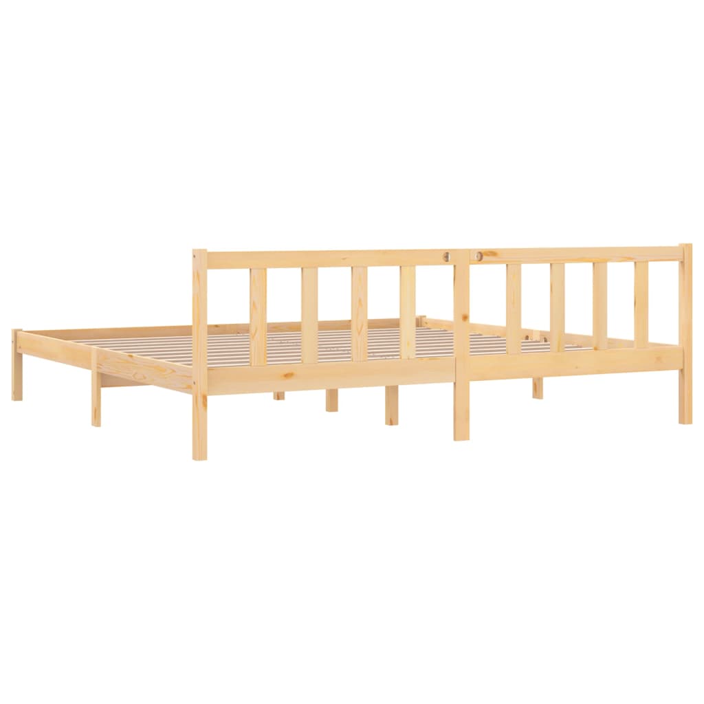 Bed Frame without Mattress Solid Wood Super King Size