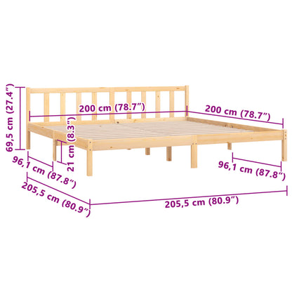 810102 vidaXL Bed Frame without Mattress Solid Wood 200x200 cm