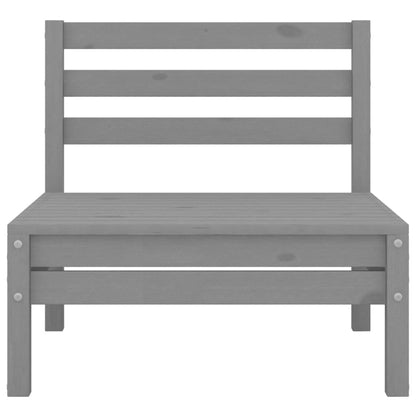 3 Piece Garden Lounge Set Grey Solid Pinewood