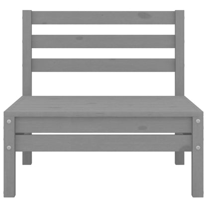 6 Piece Garden Lounge Set Grey Solid Pinewood