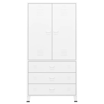 Industrial Wardrobe White 90x50x180 cm Metal