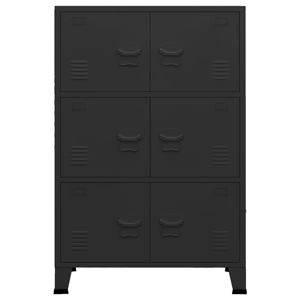 Industrial Storage Chest Black 75x40x115 cm Metal