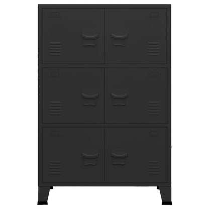 Industrial Storage Chest Black 75x40x115 cm Metal