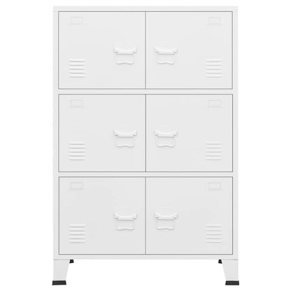 Industrial Storage Chest White 75x40x115 cm Metal