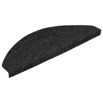 Stair Mats Self-adhesive 15 pcs 56x17x3 cm Black