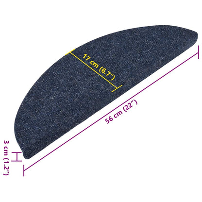 Stair Mats Self-adhesive 15 pcs 56x17x3 cm Blue