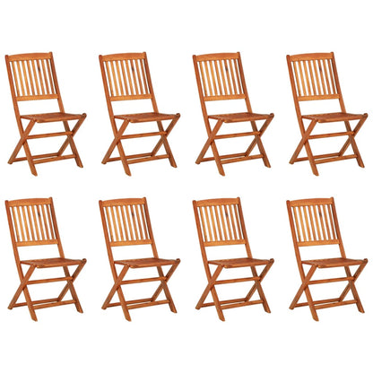 9 Piece Garden Dining Set 220x90x75 cm Solid Wood Acacia