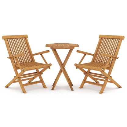 3 Piece Garden Dining Set Solid Wood Teak