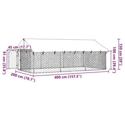 Outdoor Dog Kennel with Roof 400x200x150 cm
