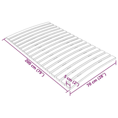 Bed Slats Replacement with 17 Slats 70x200 cm