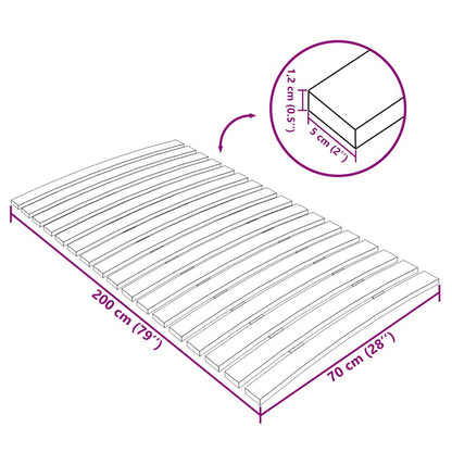 Bed Slats Replacement with 17 Slats 70x200 cm