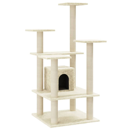 Cat Tree with Sisal Scratching Posts Cream 110 cm