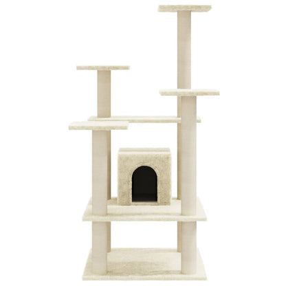 Cat Tree with Sisal Scratching Posts Cream 110 cm
