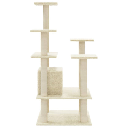 Cat Tree with Sisal Scratching Posts Cream 110 cm