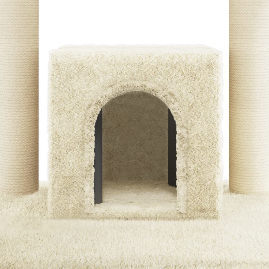 Cat Tree with Sisal Scratching Posts Cream 110 cm