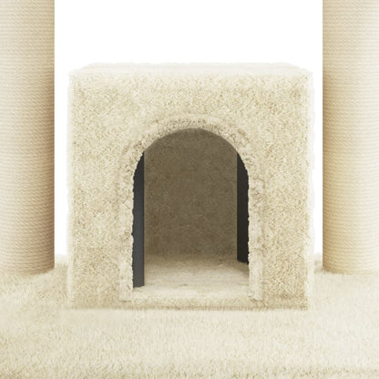 Cat Tree with Sisal Scratching Posts Cream 110 cm