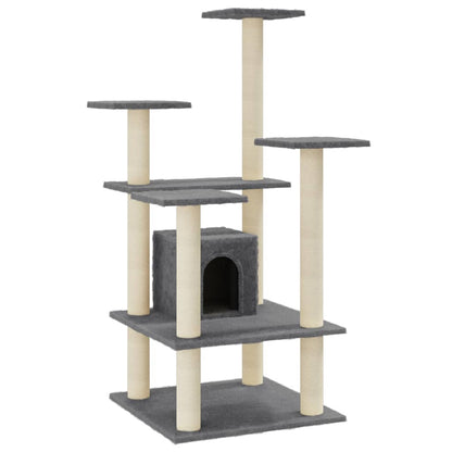 Cat Tree with Sisal Scratching Posts Dark Grey 110 cm