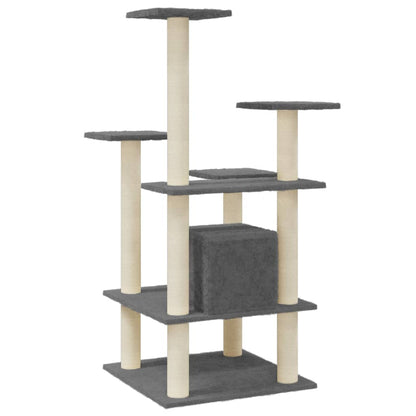 Cat Tree with Sisal Scratching Posts Dark Grey 110 cm
