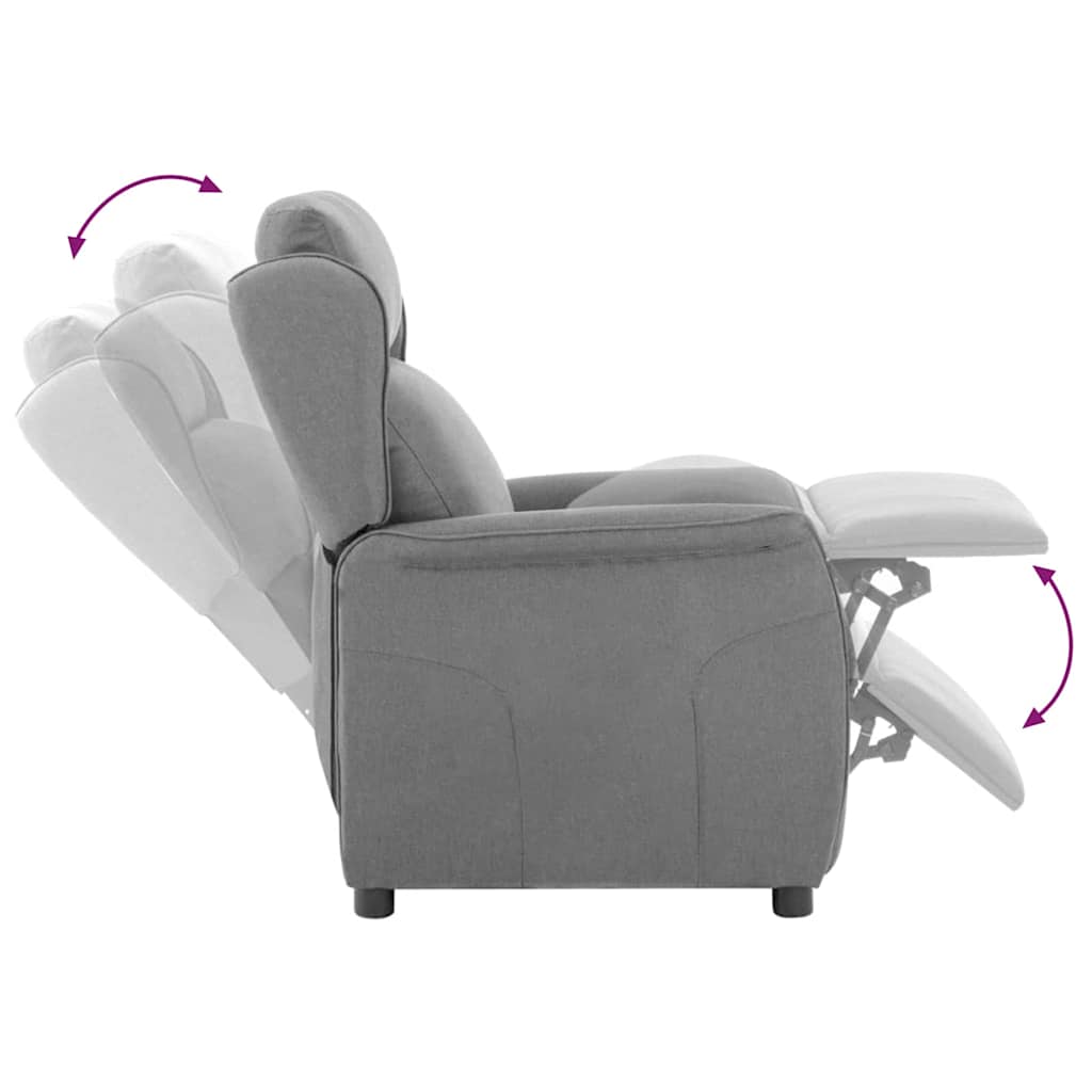 Recliner Chair Light grey 67.5 x 93.5 x 101.5 cm Fabric