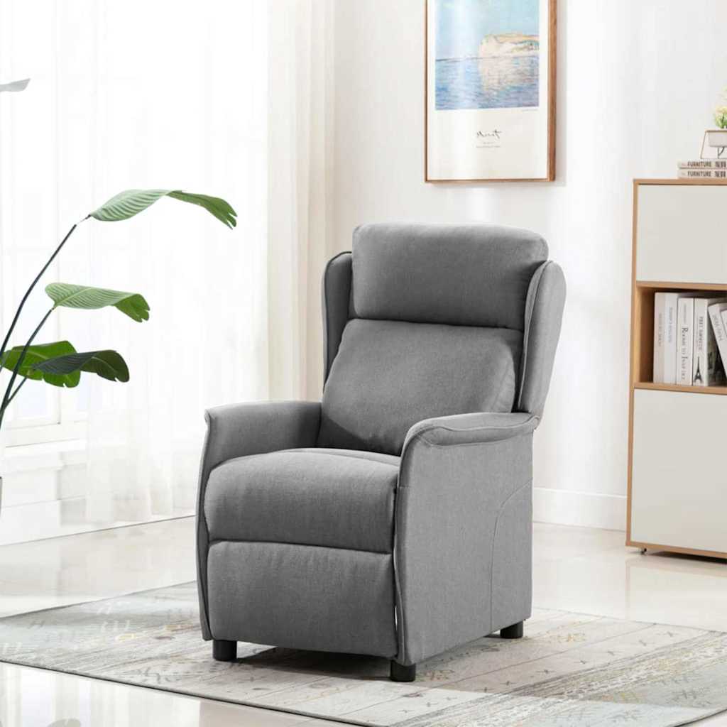Recliner Chair Light grey 67.5 x 93.5 x 101.5 cm Fabric