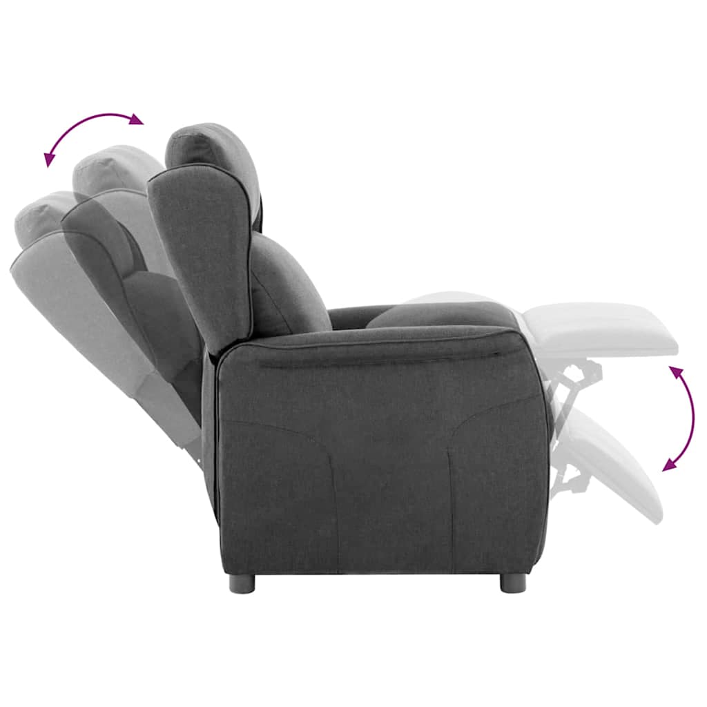 Recliner Chair Dark grey 67.5 x 93.5 x 101.5 cm Fabric