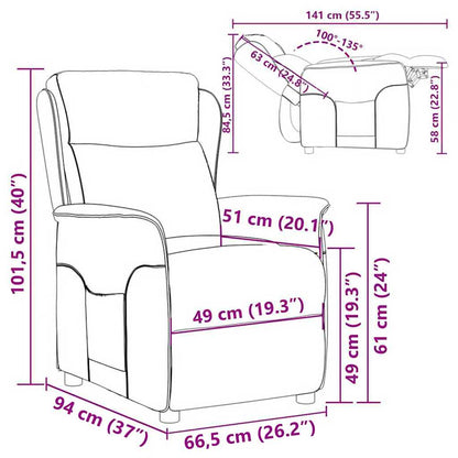 Recliner Chair Dark grey 67.5 x 93.5 x 101.5 cm Fabric