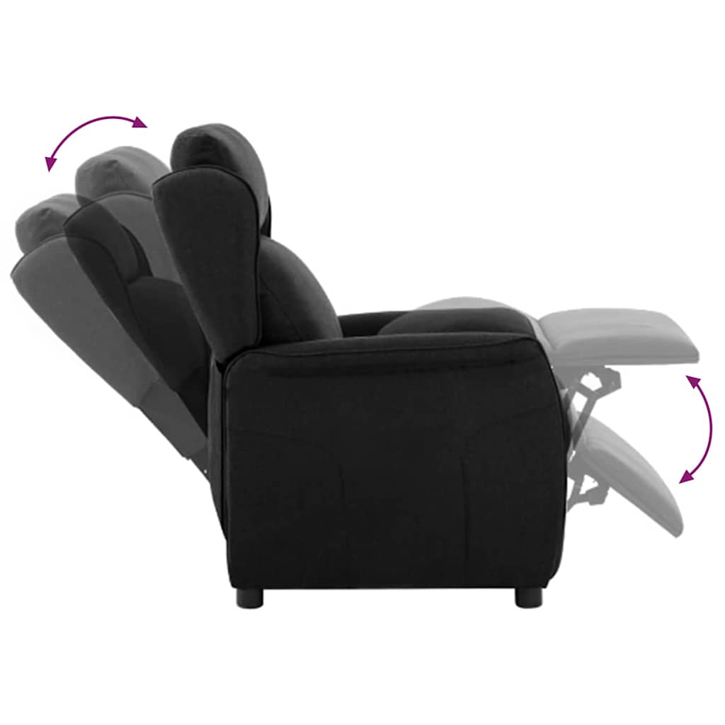 Recliner Chair Black 67.5 x 93.5 x 101.5 cm Fabric
