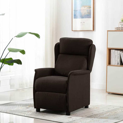 Recliner Chair Dark brown 67.5 x 93.5 x 101.5 cm Fabric