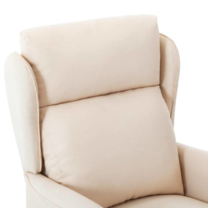 Recliner Chair Cream 67.5 x 93.5 x 101.5 cm Fabric