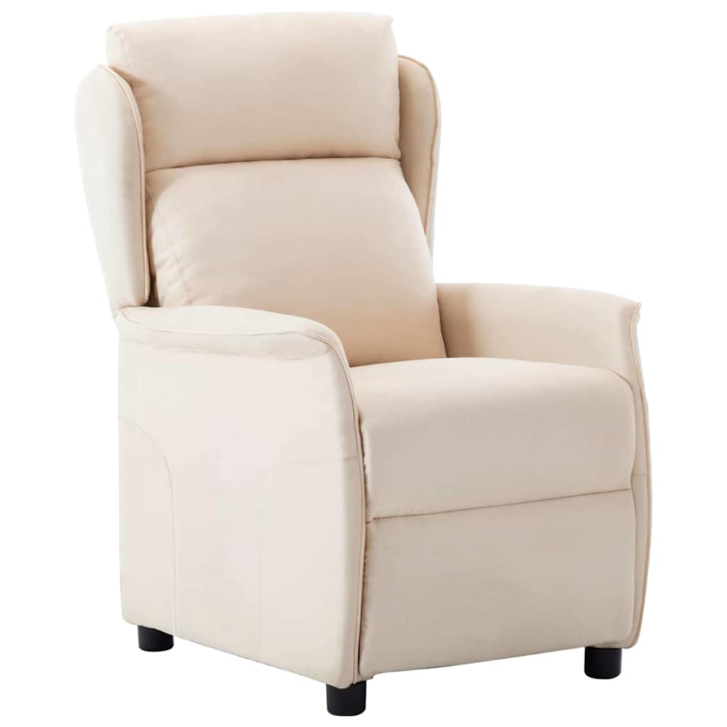 Recliner Chair Cream 67.5 x 93.5 x 101.5 cm Fabric