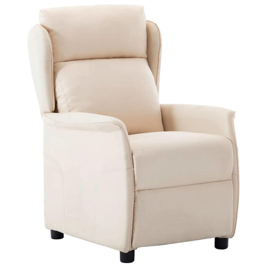 Recliner Chair Cream 67.5 x 93.5 x 101.5 cm Fabric