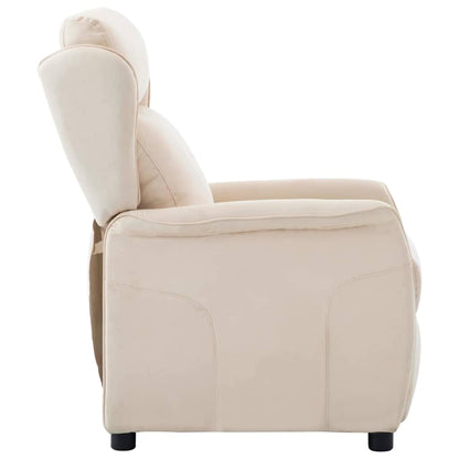 Recliner Chair Cream 67.5 x 93.5 x 101.5 cm Fabric