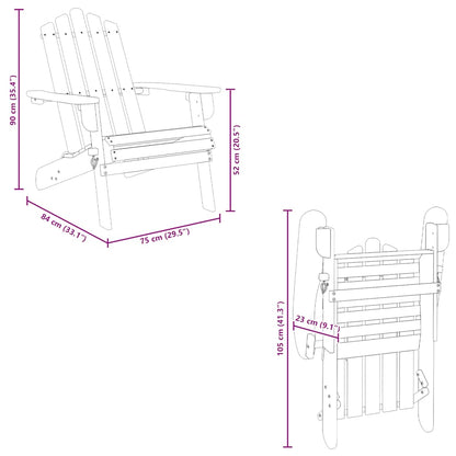 Garden Adirondack Chair Solid Acacia Wood