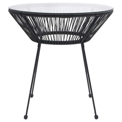 3 Piece Garden Dining Set Black