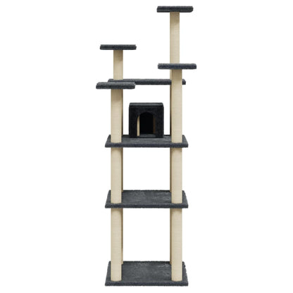 Cat Tree with Sisal Scratching Posts Dark Grey 171 cm