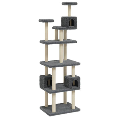 Cat Tree with Sisal Scratching Posts Dark Grey 188 cm